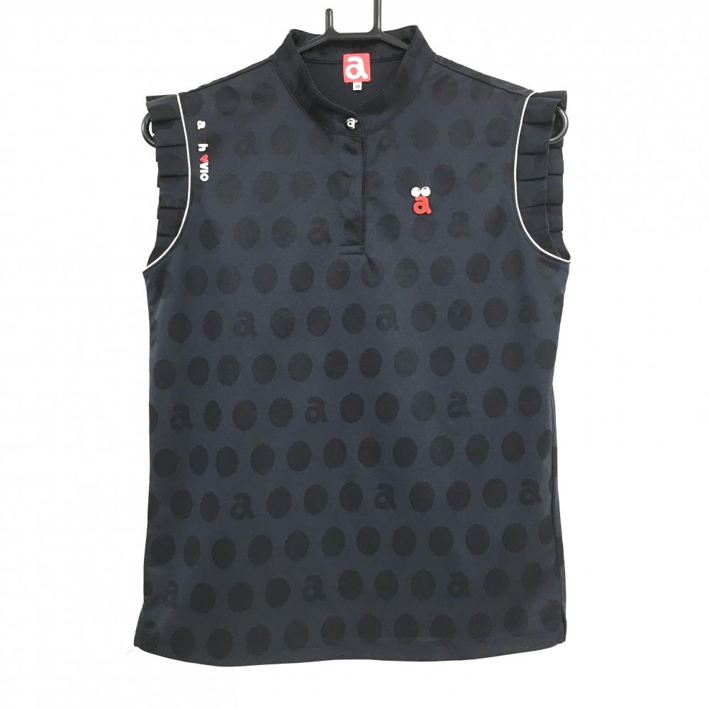 アルチビオ ノースリーブシャツ ダークネイビー ドット 袖フリル レディース 48(M) ゴルフウェア archivio