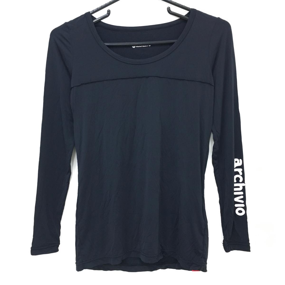 【美品】アルチビオ インナーシャツ 黒 袖ロゴ coolcore レディース 36(S) ゴルフウェア archivio