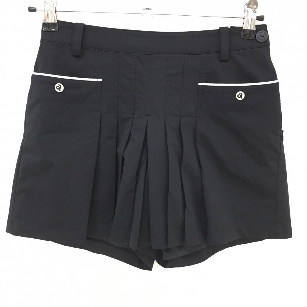 【超美品】アルチビオ ショートパンツ 黒×白 一部プリーツ 裏地付 レディース 36(S) ゴルフウェア 2024年モデル archivio