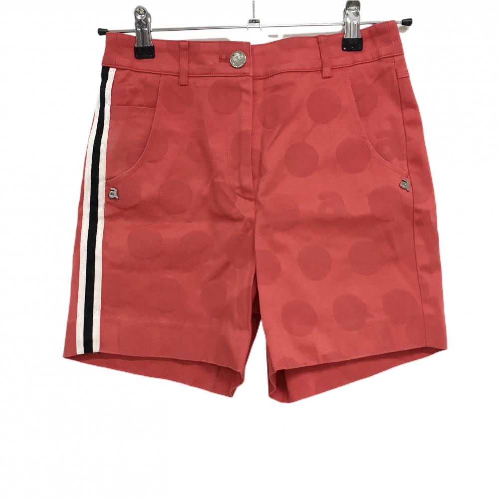 アルチビオ ショートパンツ レッド ドット地模様 サイドライン レディース 36(S) ゴルフウェア archivio