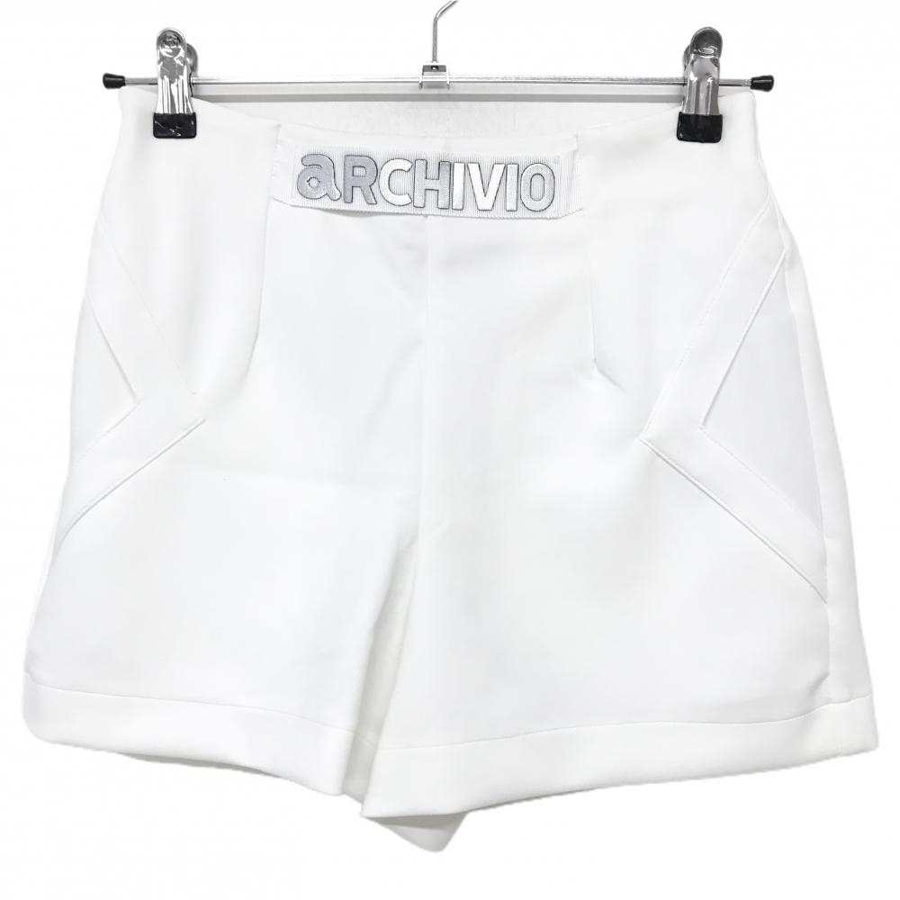 【新品】アルチビオ ショートパンツ 白 ストレッチ UVケア加工 レディース 38(M) ゴルフウェア 2024年モデル archivio