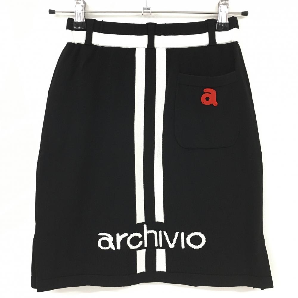 【未使用品】アルチビオ ニットスカート 黒×白 インナースカート付き レディース 36 ゴルフウェア archivio 画像
