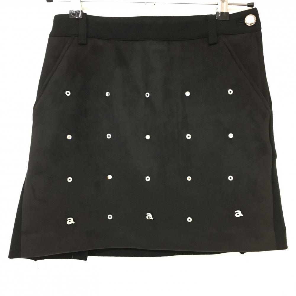 【美品】アルチビオ 異素材スカート 黒 前表微起毛 後ろプリーツ  レディース 36 ゴルフウェア 2021年モデル archivio