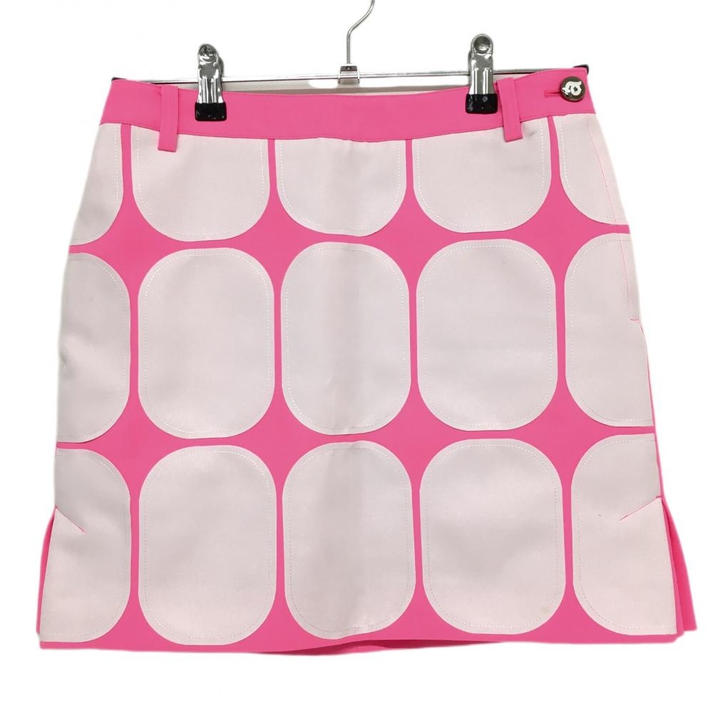 【美品】アルチビオ スカート ピンク×白 前面総柄  レディース 36 ゴルフウェア archivio