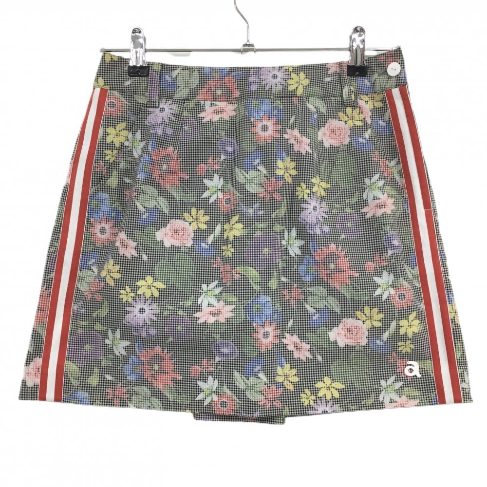 【超美品】アルチビオ スカート マルチカラー ギンガムチェック 花柄 ストレッチ レディース 38(M) ゴルフウェア archivio
