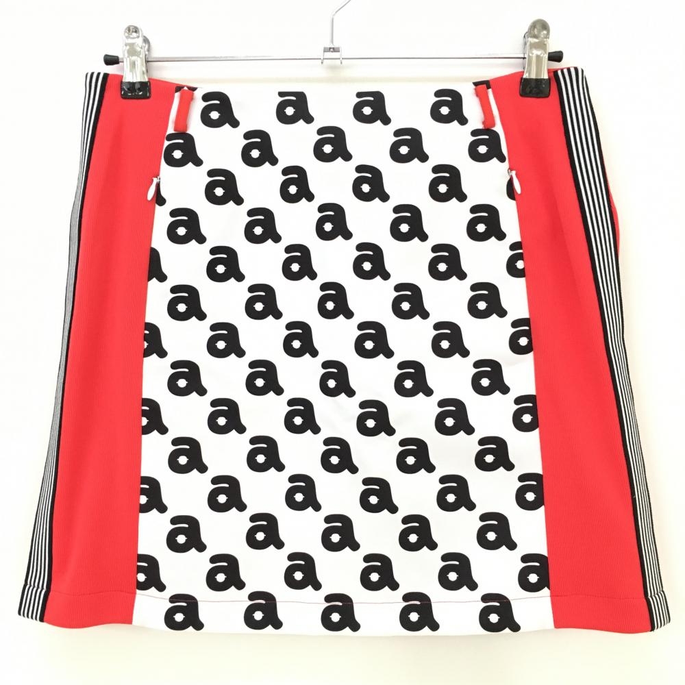 【超美品】アルチビオ スカート 黒×白×レッド 前面柄 サイドライン  レディース 40 ゴルフウェア archivio 画像