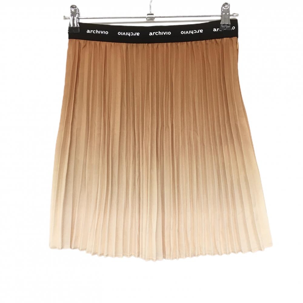【超美品】アルチビオ プリーツスカート ブラウン×黒 グラデーション ポーチ取り外し可 レディース 36(S) ゴルフウェア archivio
