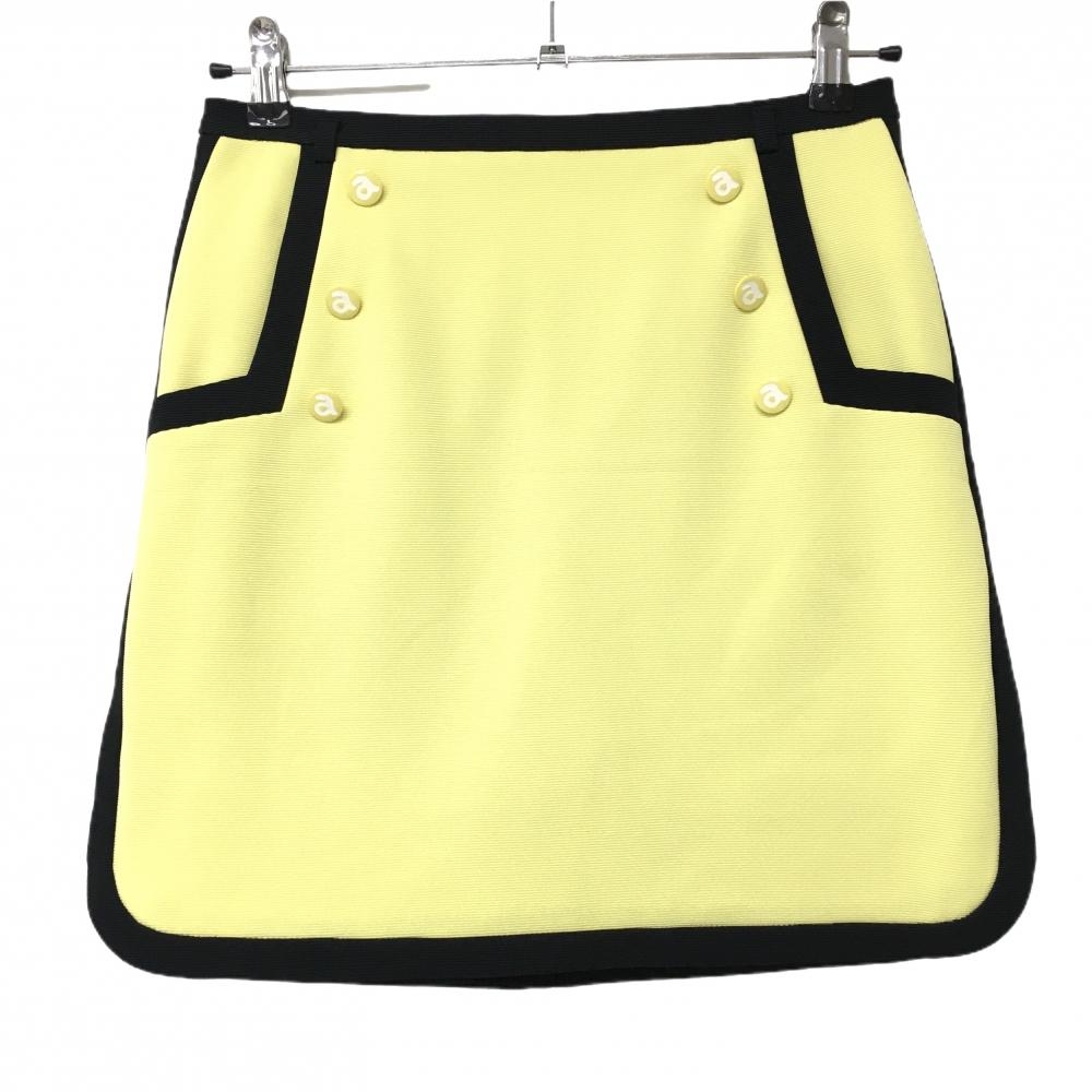 【超美品】アルチビオ スカート イエロー×ネイビー 織生地 パイピング  レディース 38(M) ゴルフウェア 2024年モデル archivio