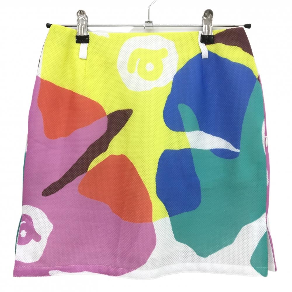 【超美品】アルチビオ スカート マルチカラー 総柄 メッシュ生地 レディース 36(S) ゴルフウェア 2023年カタログ掲載モデル archivio