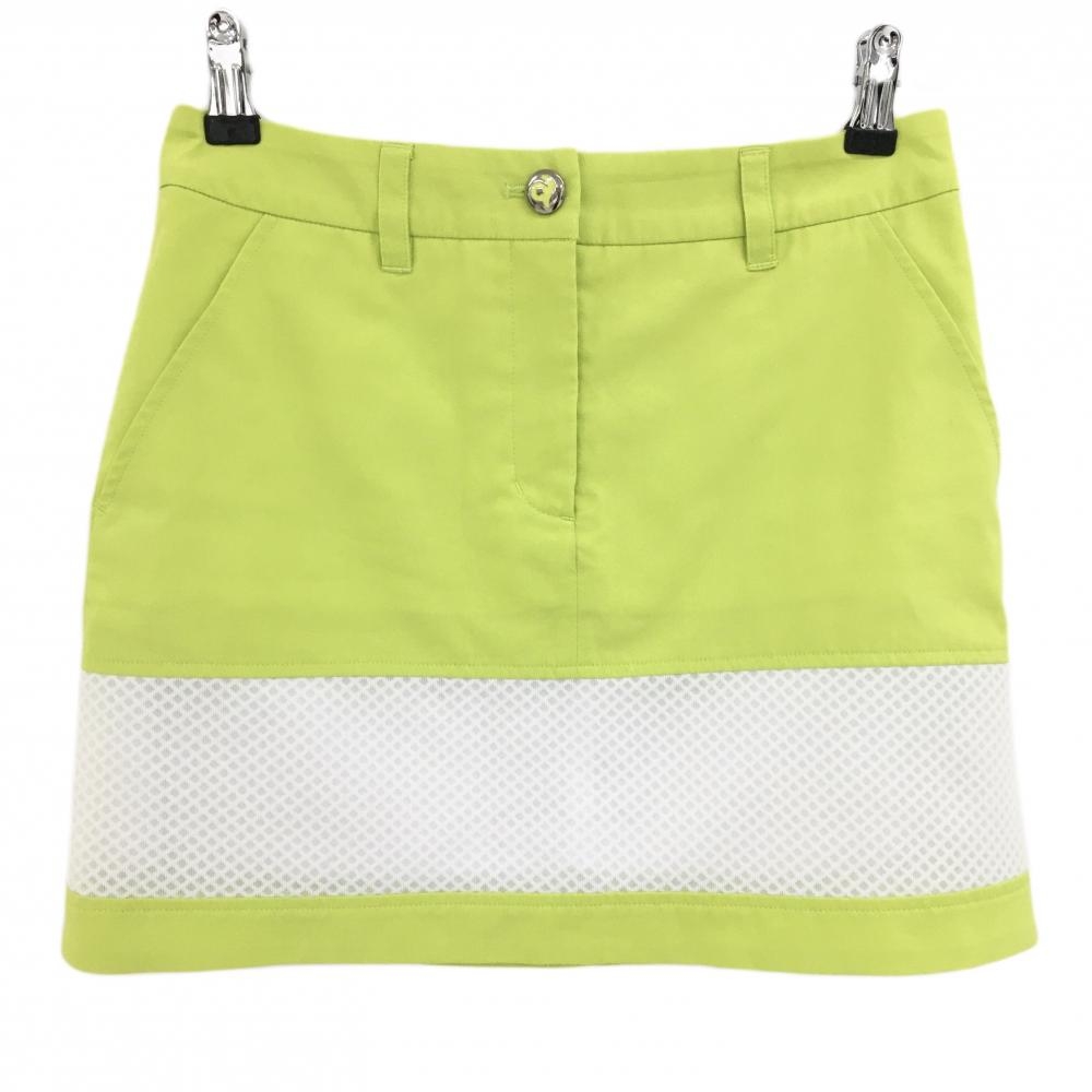 【超美品】アルチビオ スカート ライトグリーン×白 裾メッシュ 透け感 レディース 36(S) ゴルフウェア archivio