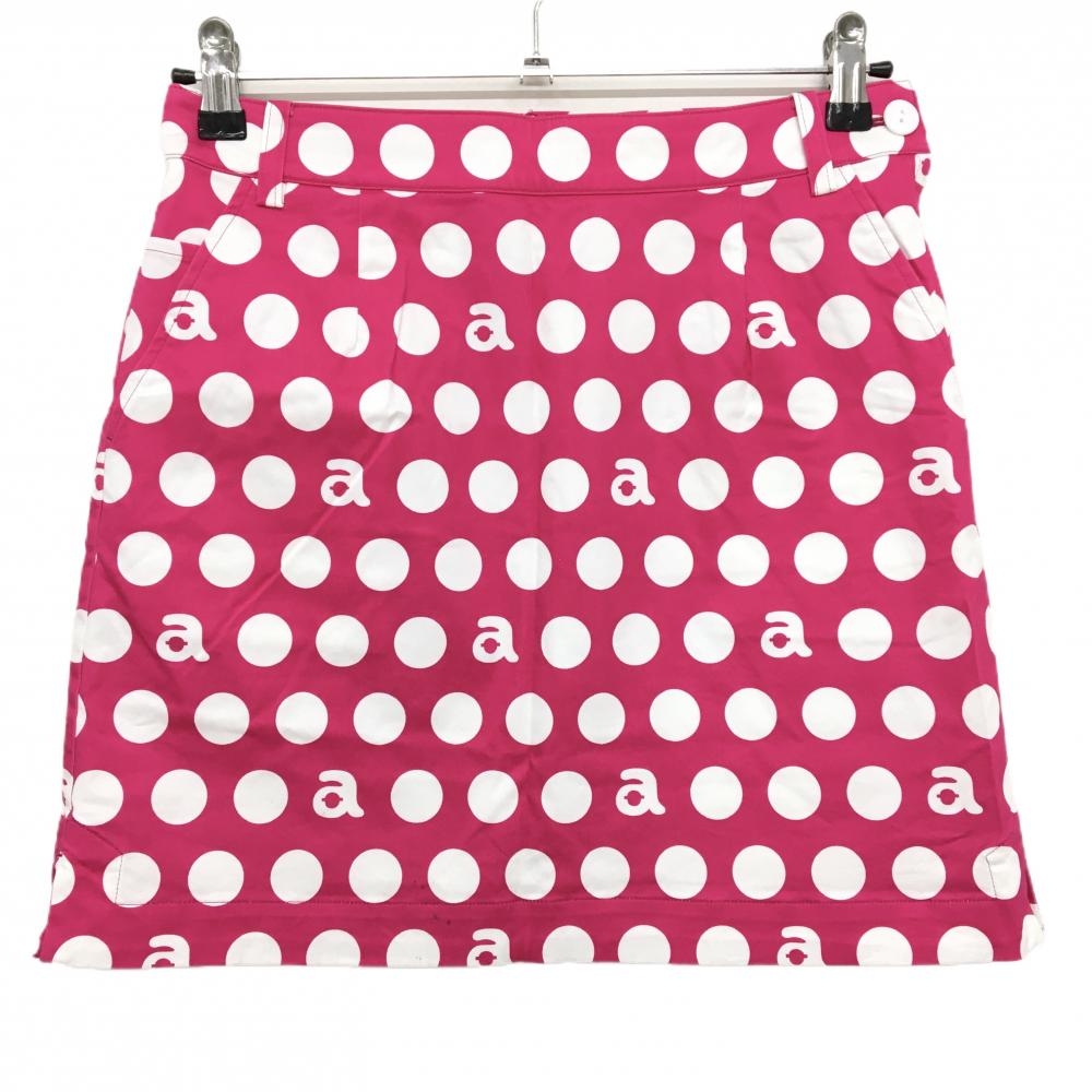 【美品】アルチビオ スカート ピンク×白 ドット ストレッチ レディース 38(M) ゴルフウェア archivio