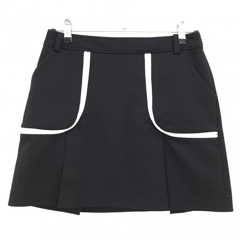 アルチビオ スカート 黒×白 ジップ 裏地付き レディース 38(M) ゴルフウェア archivio