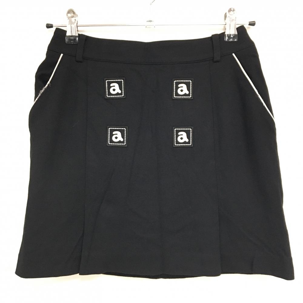 【美品】アルチビオ ストレッチスカート 黒 ポケット口パイピング 裏地付  レディース 36(S) ゴルフウェア archivio