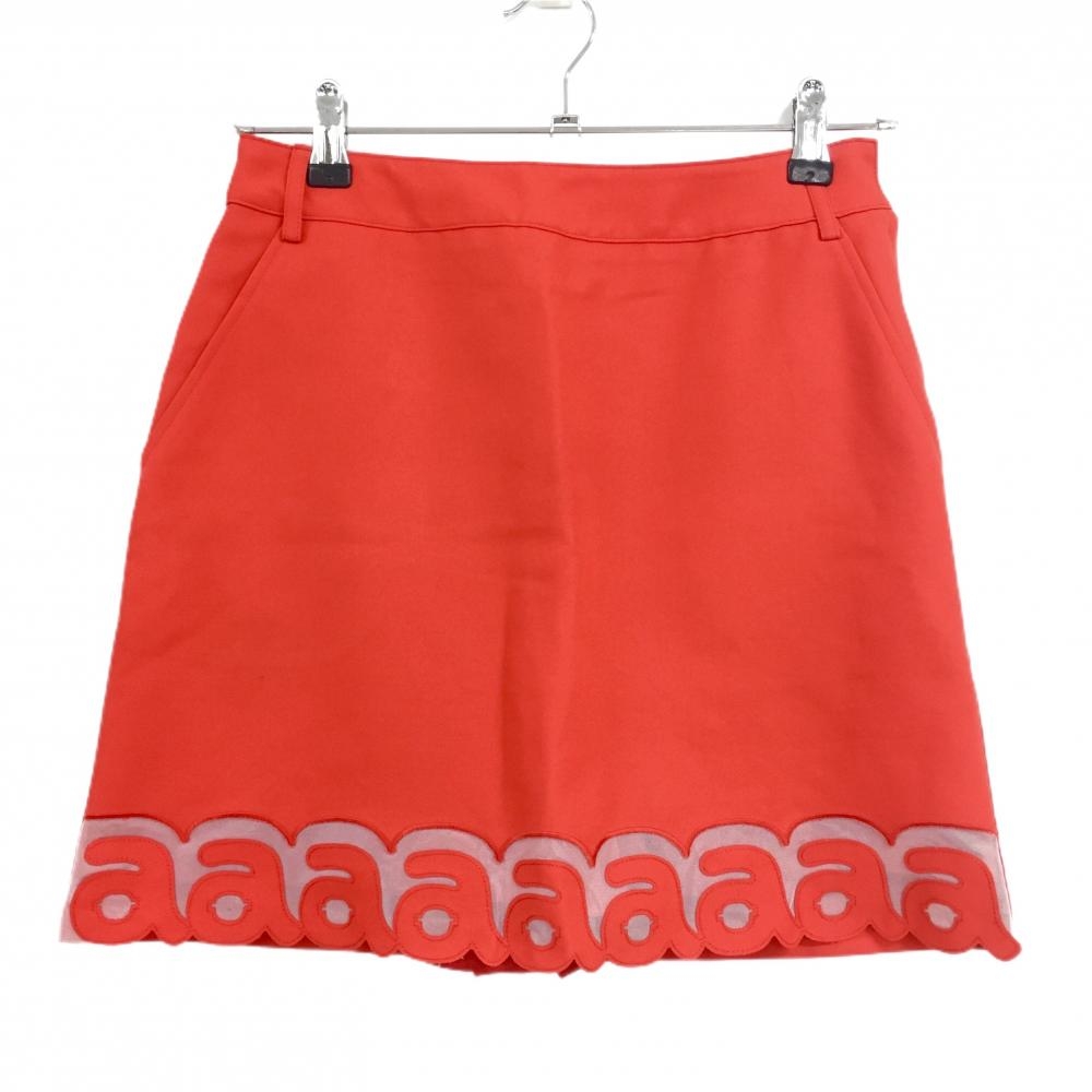 【超美品】アルチビオ スカート オレンジ 前面裾ロゴ 内側インナーパンツ  レディース 36(S) ゴルフウェア archivio