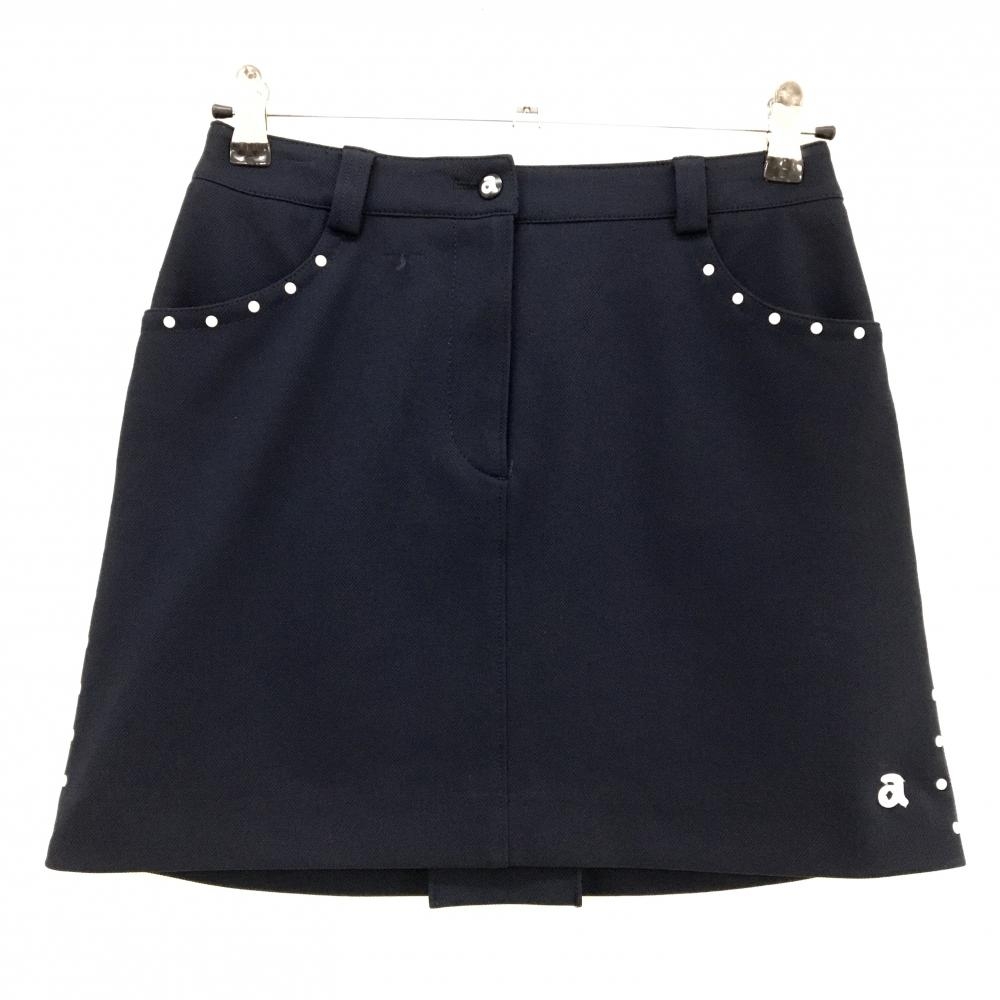 アルチビオ スカート ネイビー×白 スタッズ 裏地付  レディース 38(M) ゴルフウェア archivio