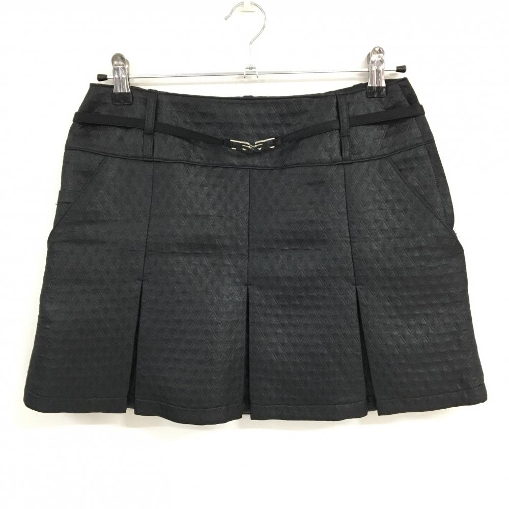 【超美品】アルチビオ スカート 黒 総柄 ゴムベルト付 裏地付き ボックスプリーツ  レディース 38(M) ゴルフウェア 2025年モデル archivio