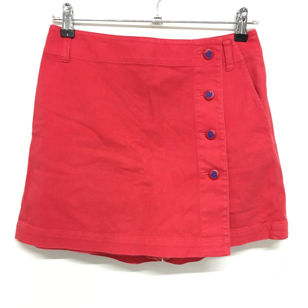 アルチビオ キュロットスカート レッド 前ボタン レディース 38(M) ゴルフウェア archivio