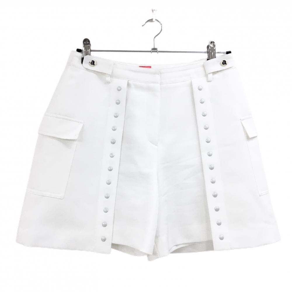 【美品】アルチビオ キュロットスカート 白 一部裏地有 サイドポケット レディース 40(L) ゴルフウェア archivio
