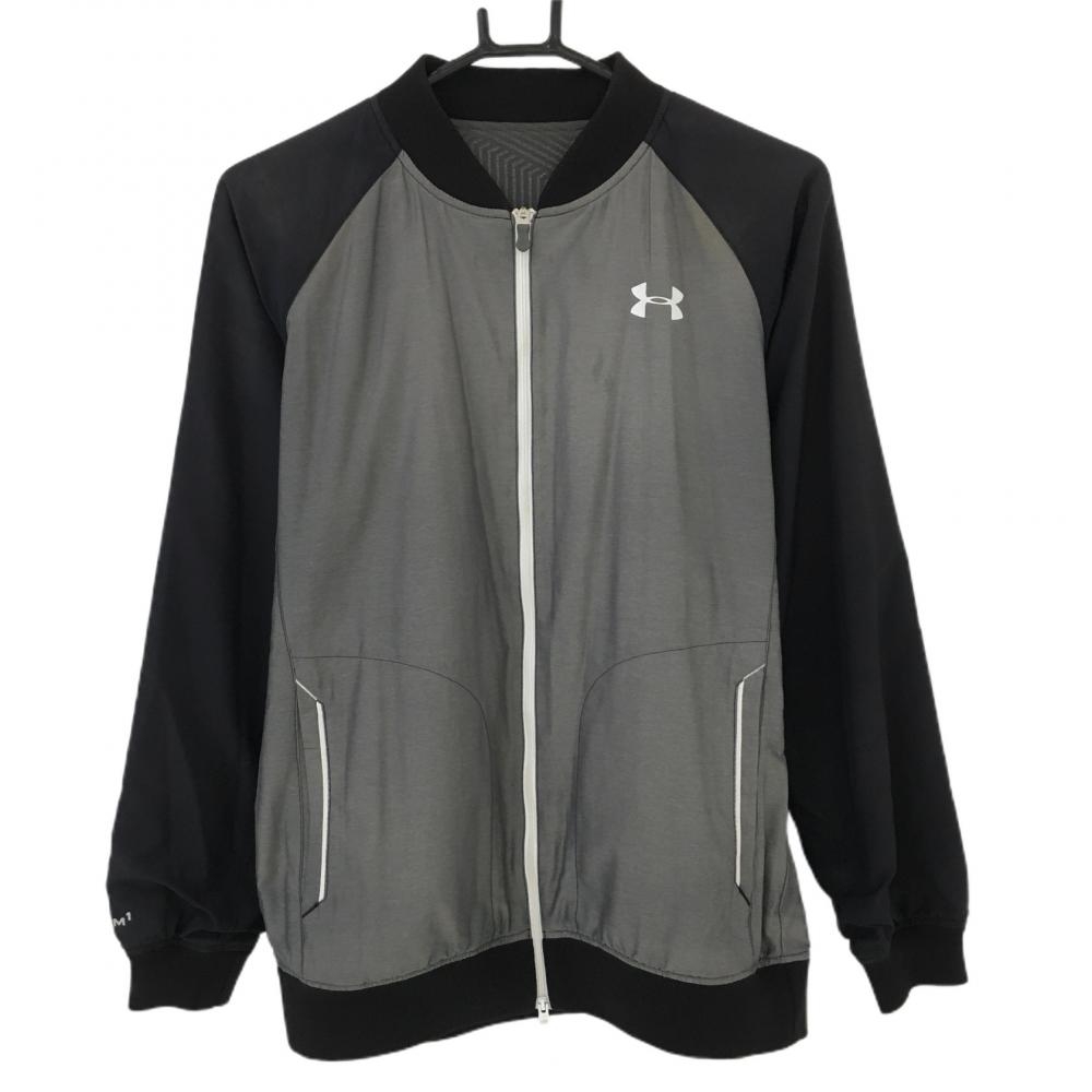 アンダーアーマー ジャケットブルゾン グレー×黒 裏微起毛 STORM  レディース MD ゴルフウェア UNDER ARMOUR