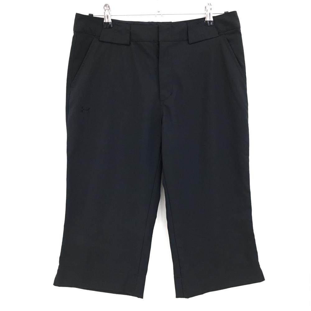 【新品】アンダーアーマー 半端丈パンツ 黒 ロゴ刺しゅう  レディース XL ゴルフウェア UNDER ARMOUR