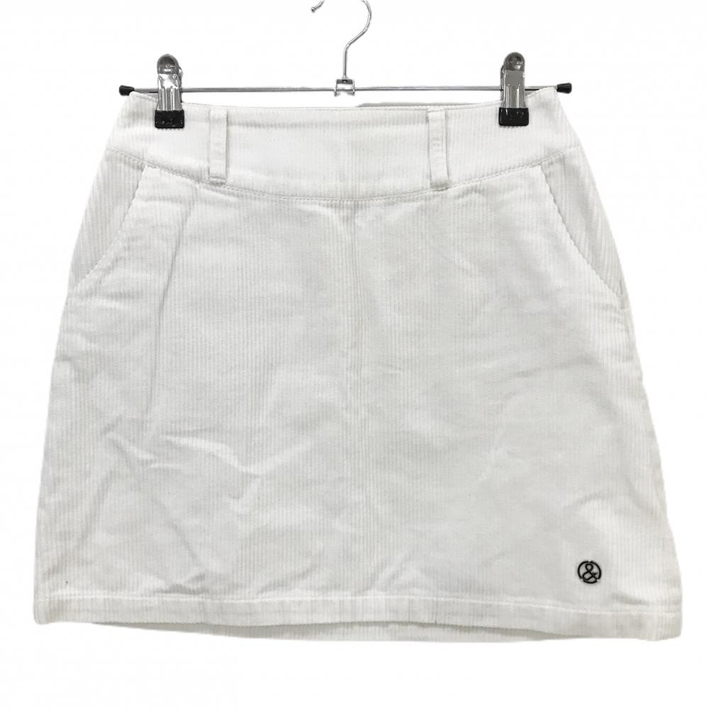 【超美品】アンパスィ スカート 白 コーデュロイ コットン100％ レディース S ゴルフウェア and per se