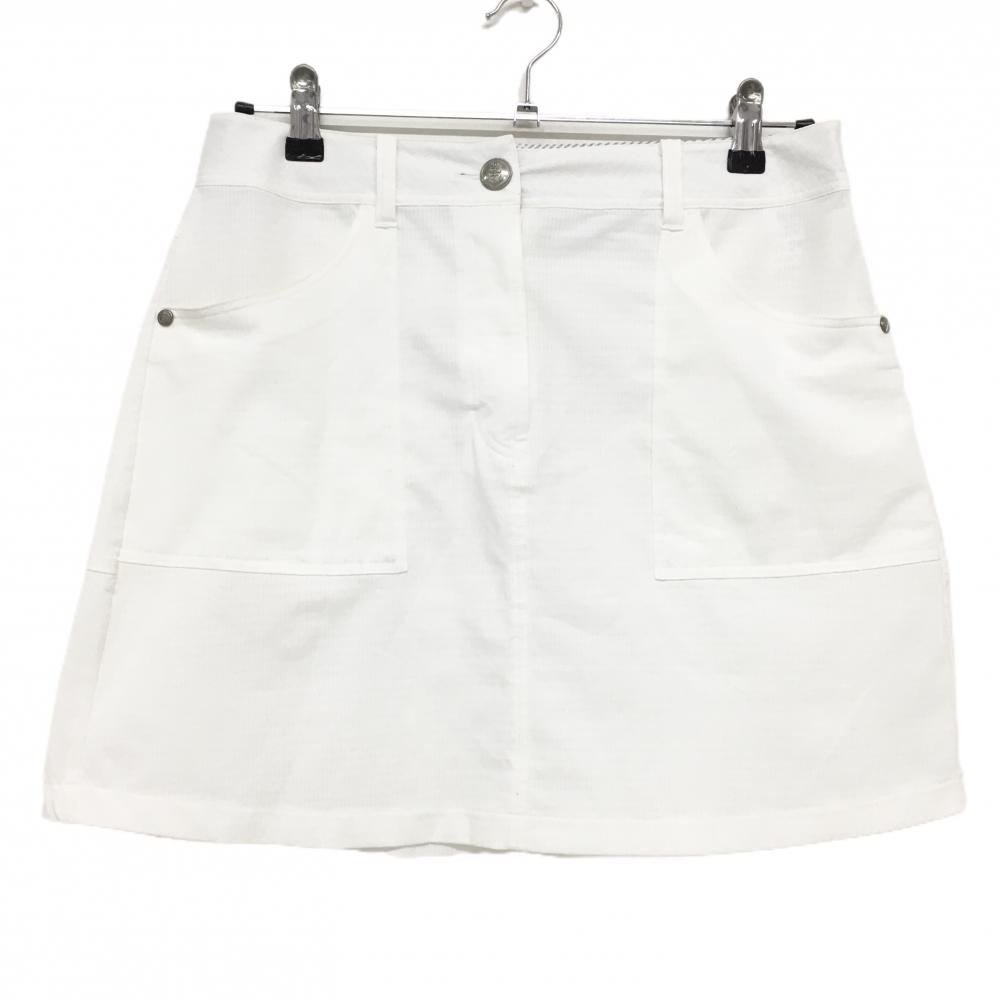 アンパスィ スカート 白 メッシュ調 インナーパンツ付 ポケット口汚れ レディース L ゴルフウェア and per se
