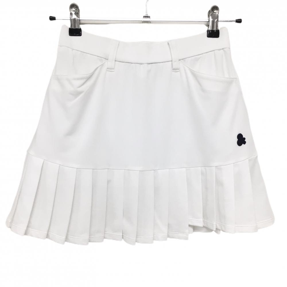 アンパスィ スカート 白 裾プリーツ レディース S ゴルフウェア and per se