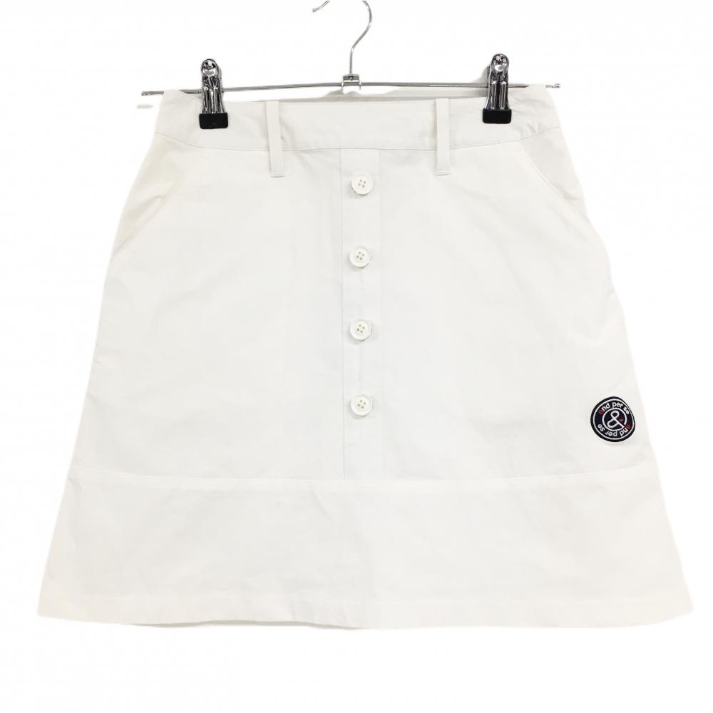 【美品】アンパスィ スカート 白 前飾りボタン  レディース S ゴルフウェア and per se