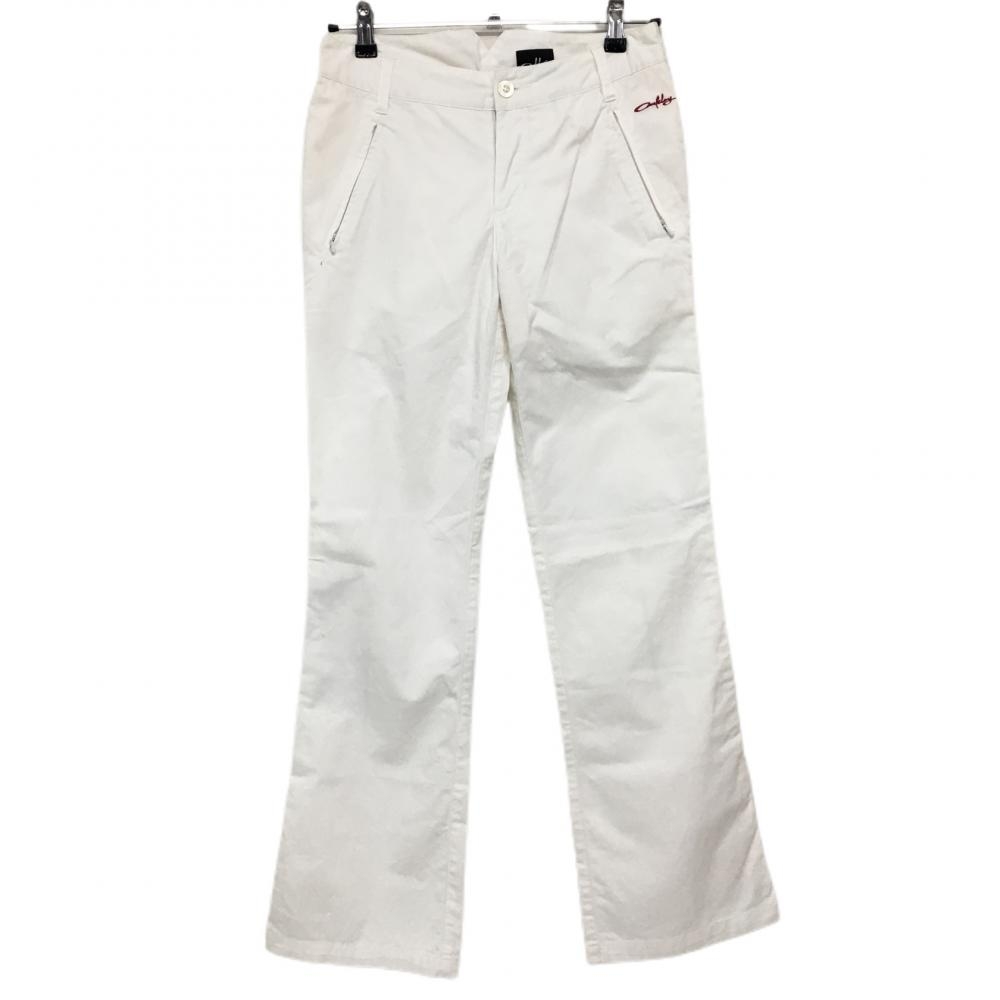 オークリー パンツ 白 無地 ロゴ刺しゅう ストレッチ レディース S ゴルフウェア Oakley