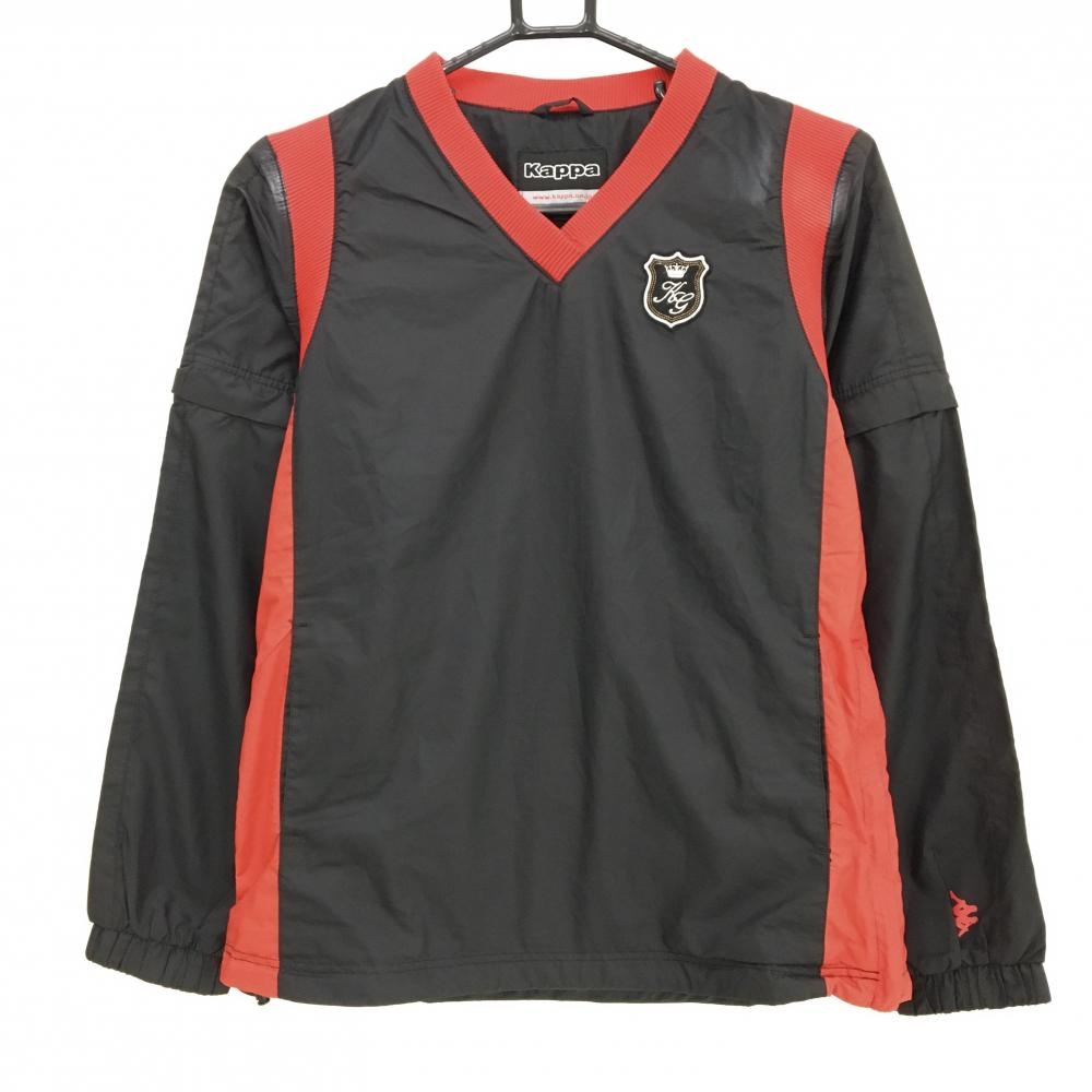 カッパ 2WAYスニード 黒×レッド 裏メッシュ ブルゾン Vネック レディース M ゴルフウェア Kappa