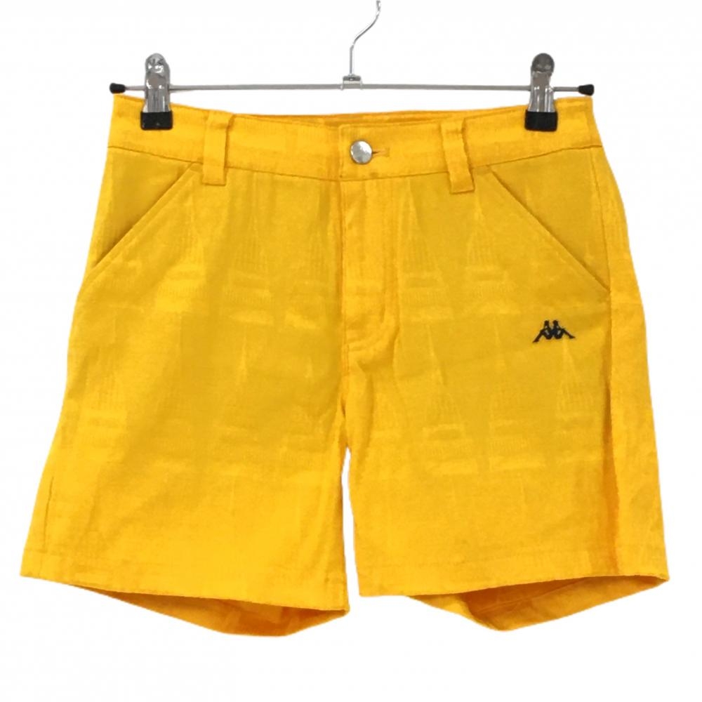 カッパ ショートパンツ イエロー 織生地総柄 ストレッチ レディース S ゴルフウェア Kappa