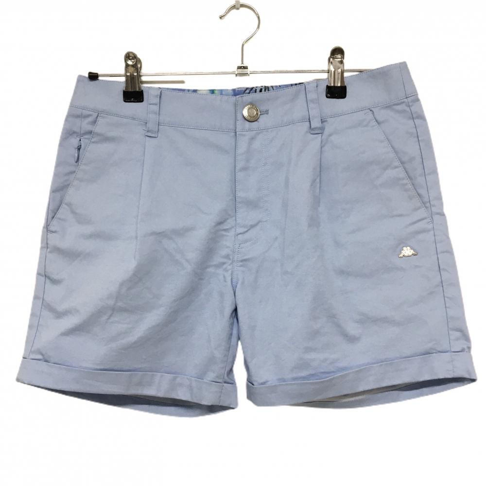 カッパ ショートパンツ ライトブルー ウエスト内側花柄 立体ロゴ レディース L ゴルフウェア Kappa