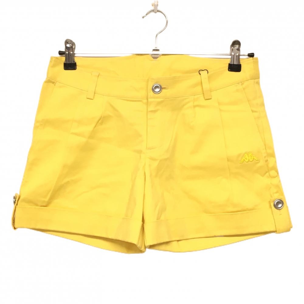 【新品】カッパ ショートパンツ イエロー ロゴ刺しゅう  レディース 11 ゴルフウェア Kappa