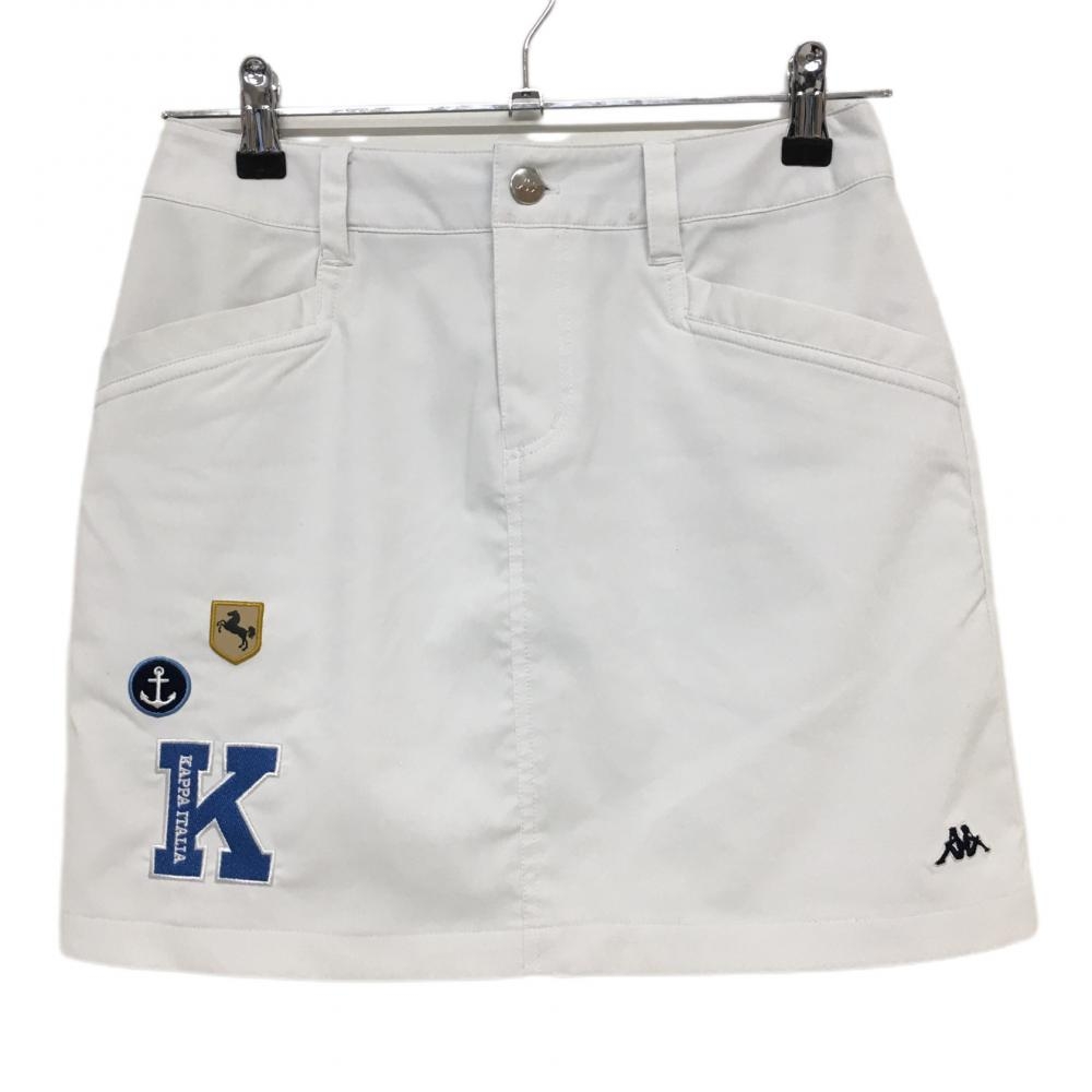 カッパ スカート 白 複数ワッペン  レディース  ゴルフウェア Kappa