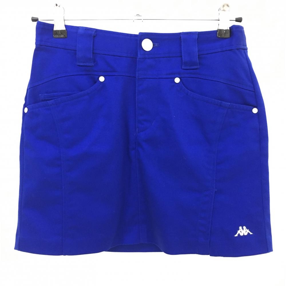 【美品】カッパ スカート ブルー×白 裾スリット レディース S ゴルフウェア Kappa