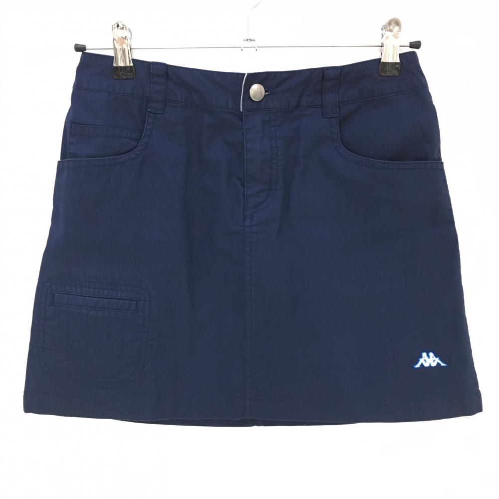カッパ スカート ネイビー×白 ロゴ刺しゅう ポケット多数 レディース 7 ゴルフウェア Kappa