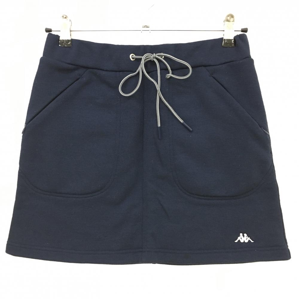 カッパ スカート ネイビー×白 シンプル スウェット素材 ストレッチ レディース 5 ゴルフウェア Kappa