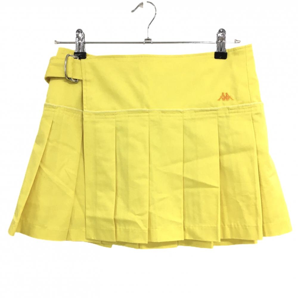 【美品】カッパ ラップスカート イエロー プリーツ 裏地付 レディース 9(M) ゴルフウェア Kappa