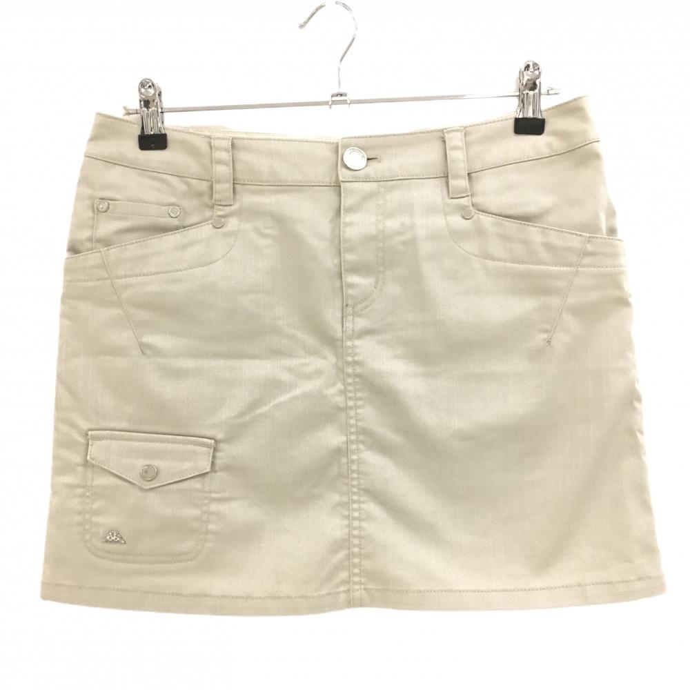 【超美品】カッパ スカート ベージュ 織生地 複数ポケット レディース 11 ゴルフウェア Kappa