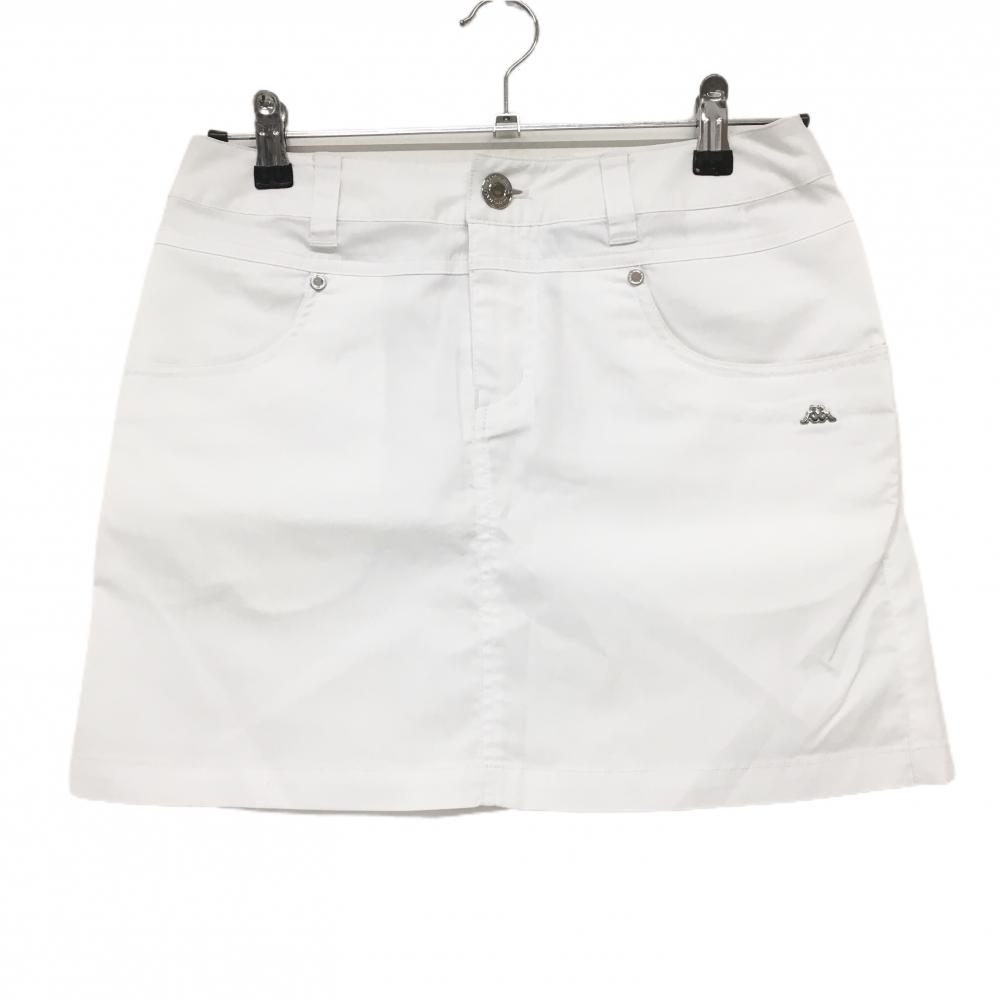 【美品】カッパ スカート 白 後ろポケット刺しゅう ストレッチ  レディース 7 ゴルフウェア Kappa