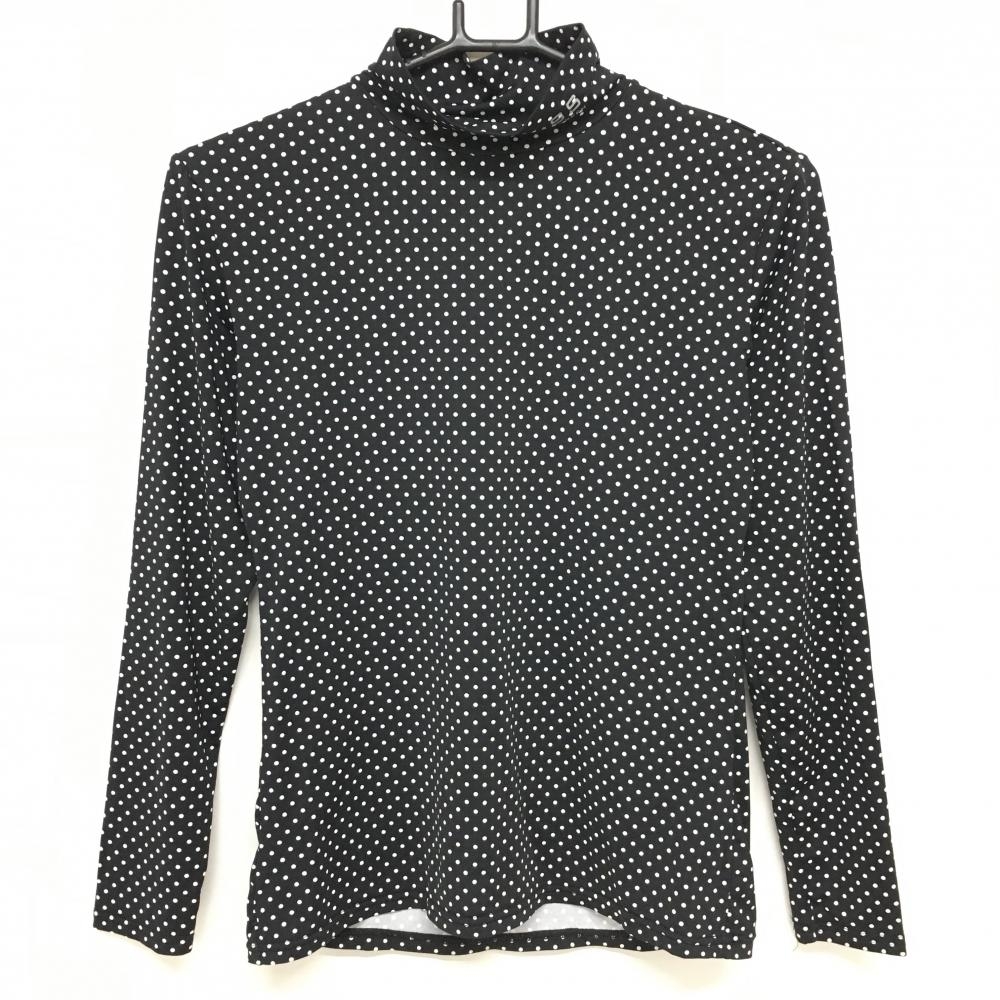 【超美品】キスオンザグリーン ハイネックインナーシャツ 黒×白 ドット レディース  ゴルフウェア kiss on the green