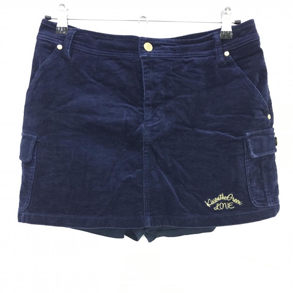 キスオンザグリーン コーデュロイカーゴスカート ネイビー 内側インナーパンツ レディース 2(M) ゴルフウェア kiss on the green