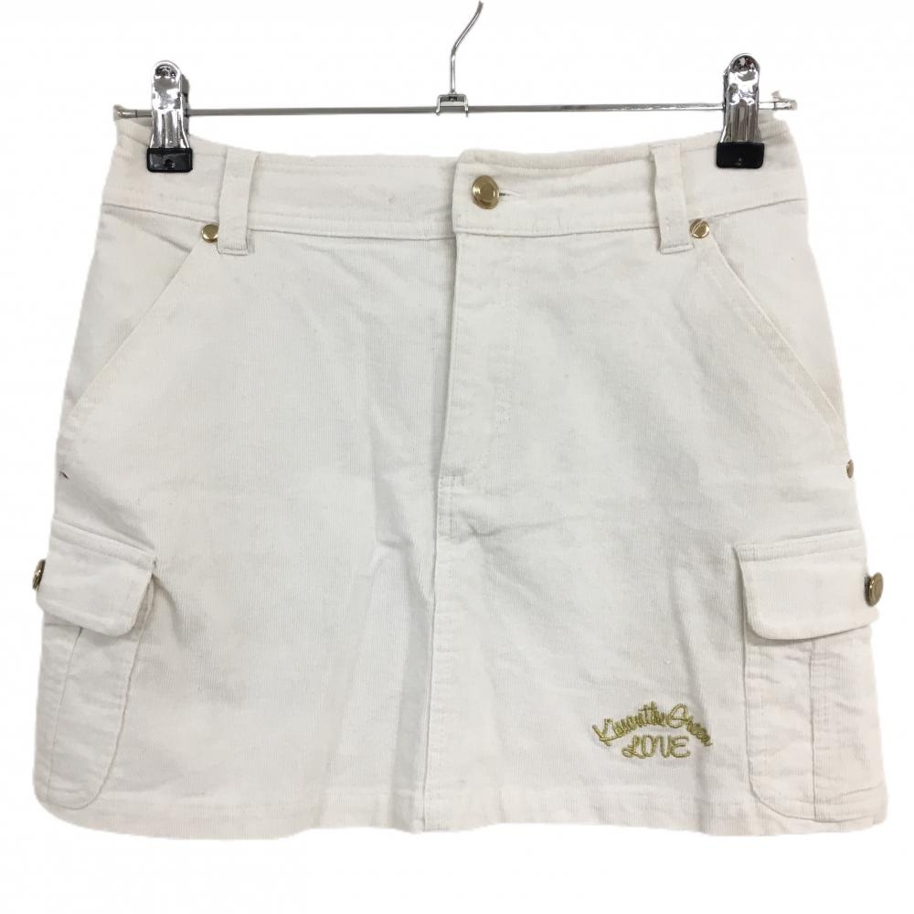 キスオンザグリーン カーゴスカート 白 コーデュロイ 内側インナーパンツ レディース 1(S) ゴルフウェア kiss on the green
