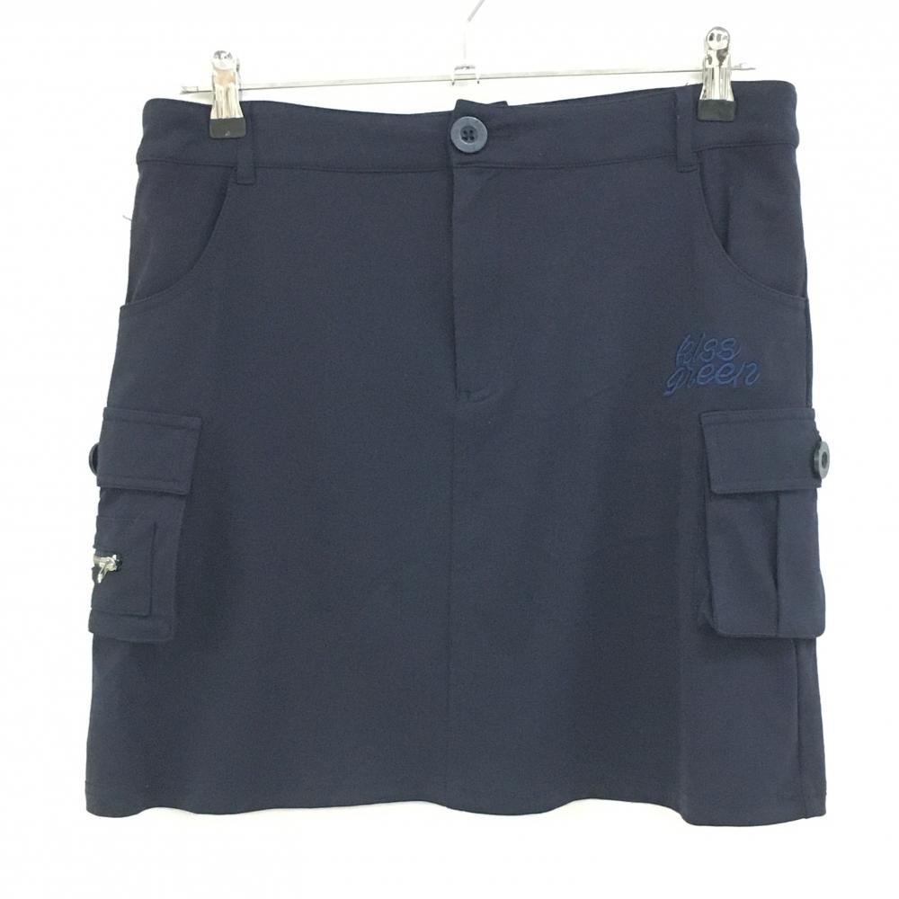 【美品】キスオンザグリーン スカート ネイビー 内側インナーパンツ ストレッチ  レディース 3(L) ゴルフウェア kiss on the green