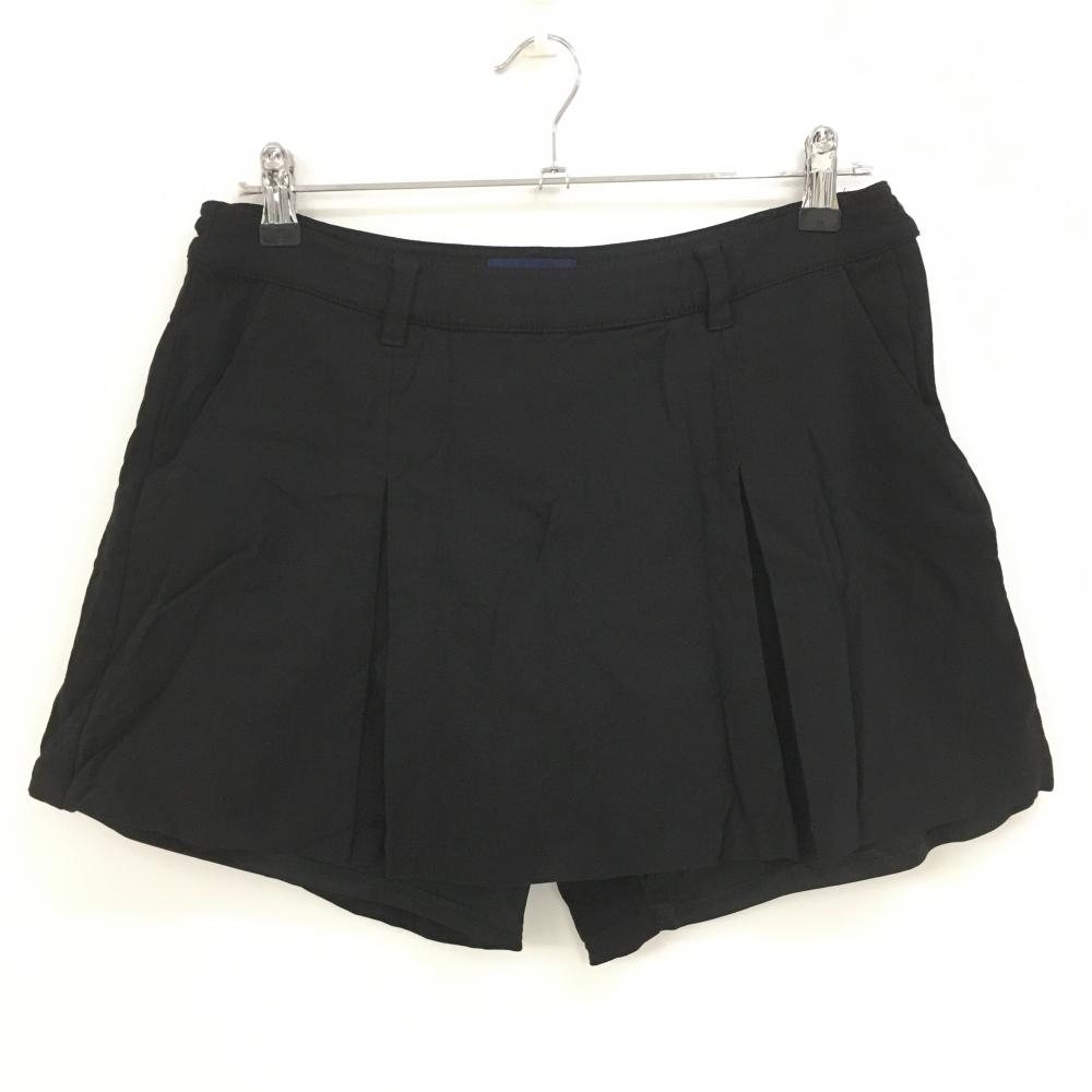 【美品】キスオンザグリーン キュロットスカート 黒 無地 ロゴ刺しゅう レディース 3(L) ゴルフウェア kiss on the green