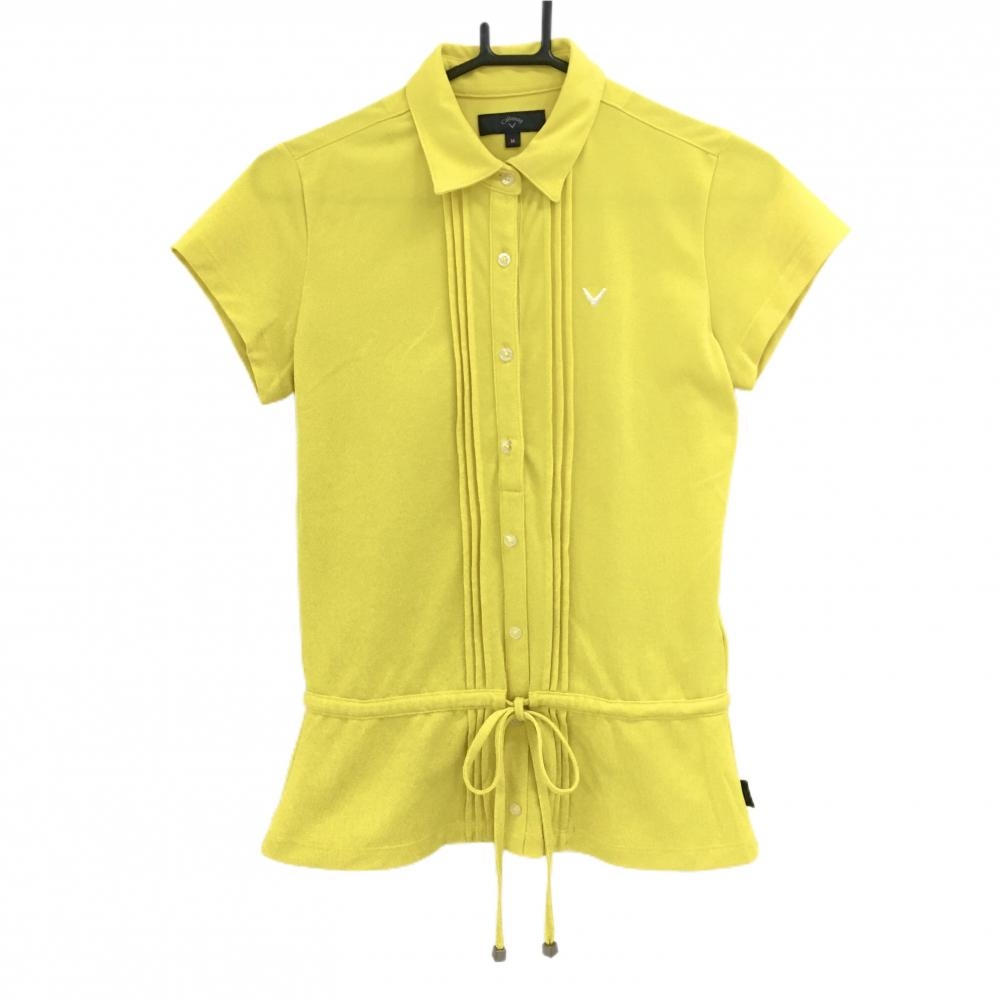 キャロウェイ 半袖ポロシャツ イエロー ウエスト調整紐  レディース M ゴルフウェア Callaway