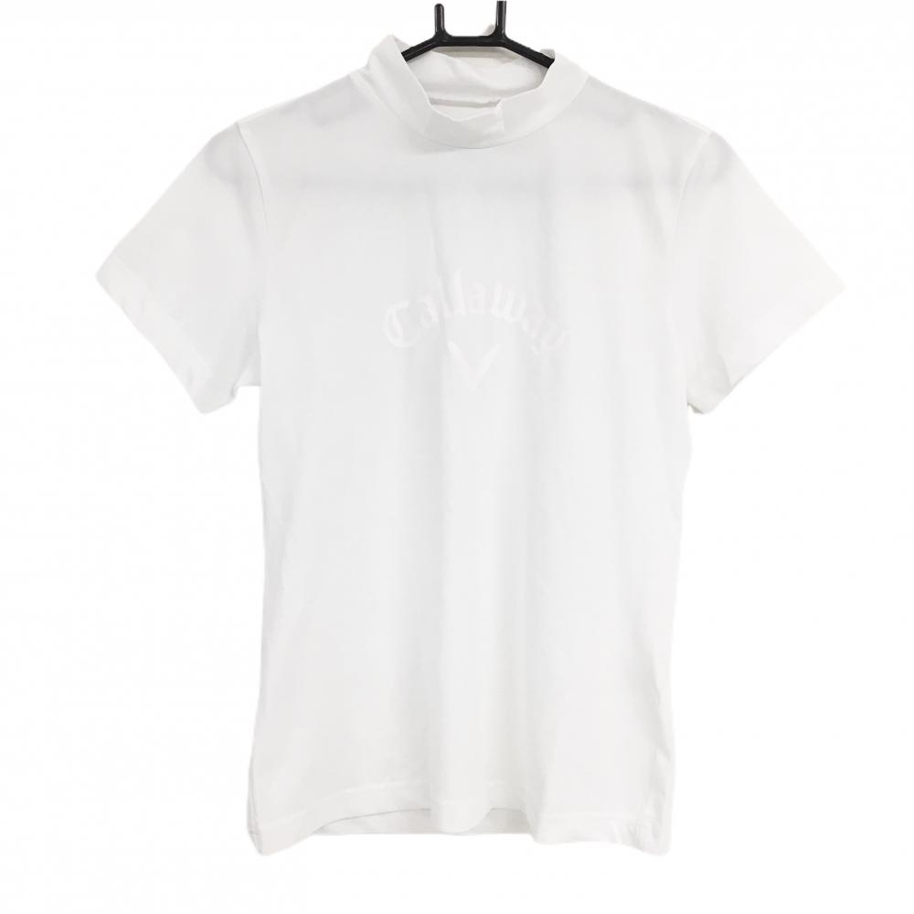 【未使用品】キャロウェイ 半袖ハイネックシャツ 白 ビッグロゴ  レディース L ゴルフウェア Callaway