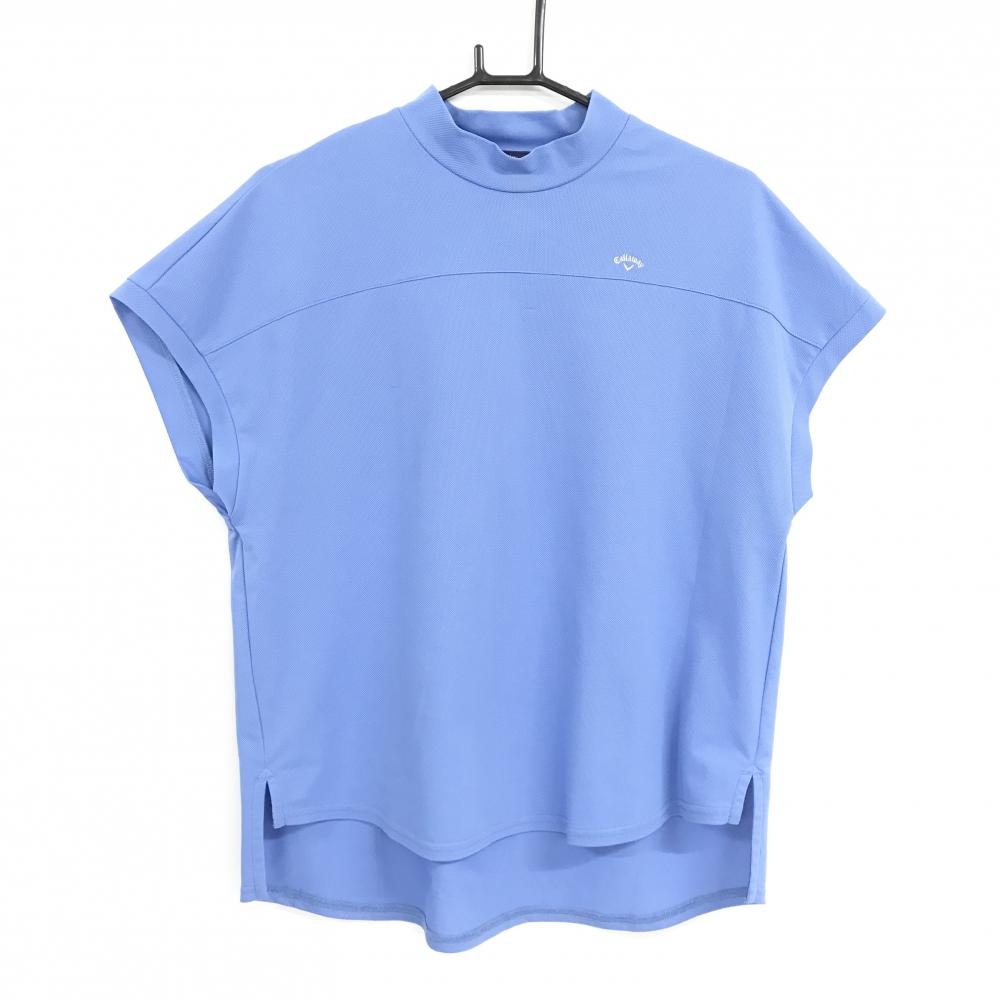 キャロウェイ 半袖ハイネックシャツ ライトブルー フレンチスリーブ レディース L ゴルフウェア Callaway