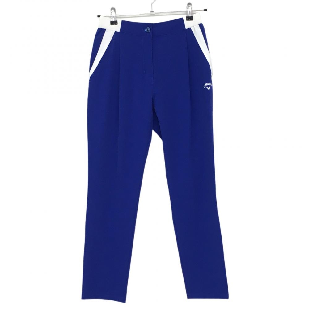 【超美品】キャロウェイ パンツ ブルー×白 ウエストゴム 薄手 レディース S ゴルフウェア 2022年モデル Callaway