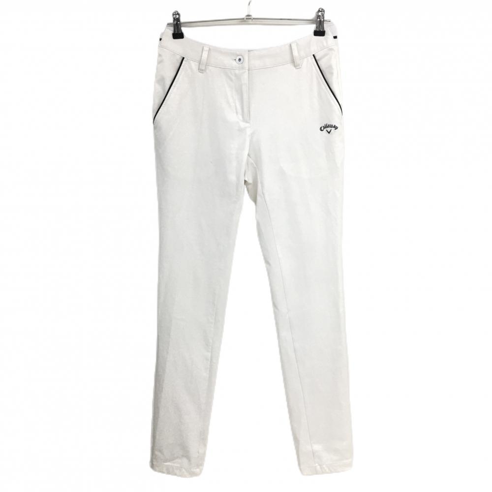 キャロウェイ パンツ 白 ポケット口黒ライン 無地 後ろ星刺しゅう ストレッチ レディース M ゴルフウェア Callaway